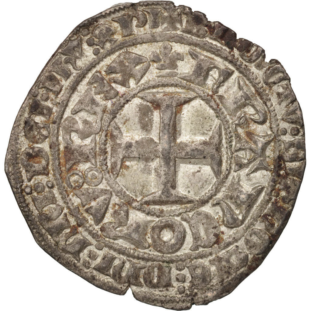 Coin, France, Charles V, Blanc with K, VF(30-35), Billon, Duplessy:363