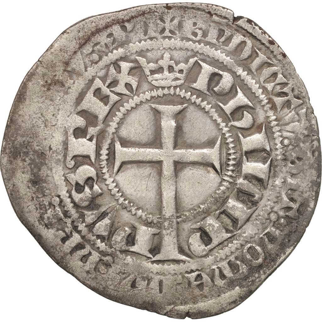 France, Philippe VI, Gros à la queue, VF(20-25), Billon, Duplessy:265