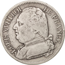 France, Louis XVIII, 5 Francs, 1814, Perpignan, VF(30-35), Silver, KM:702.11