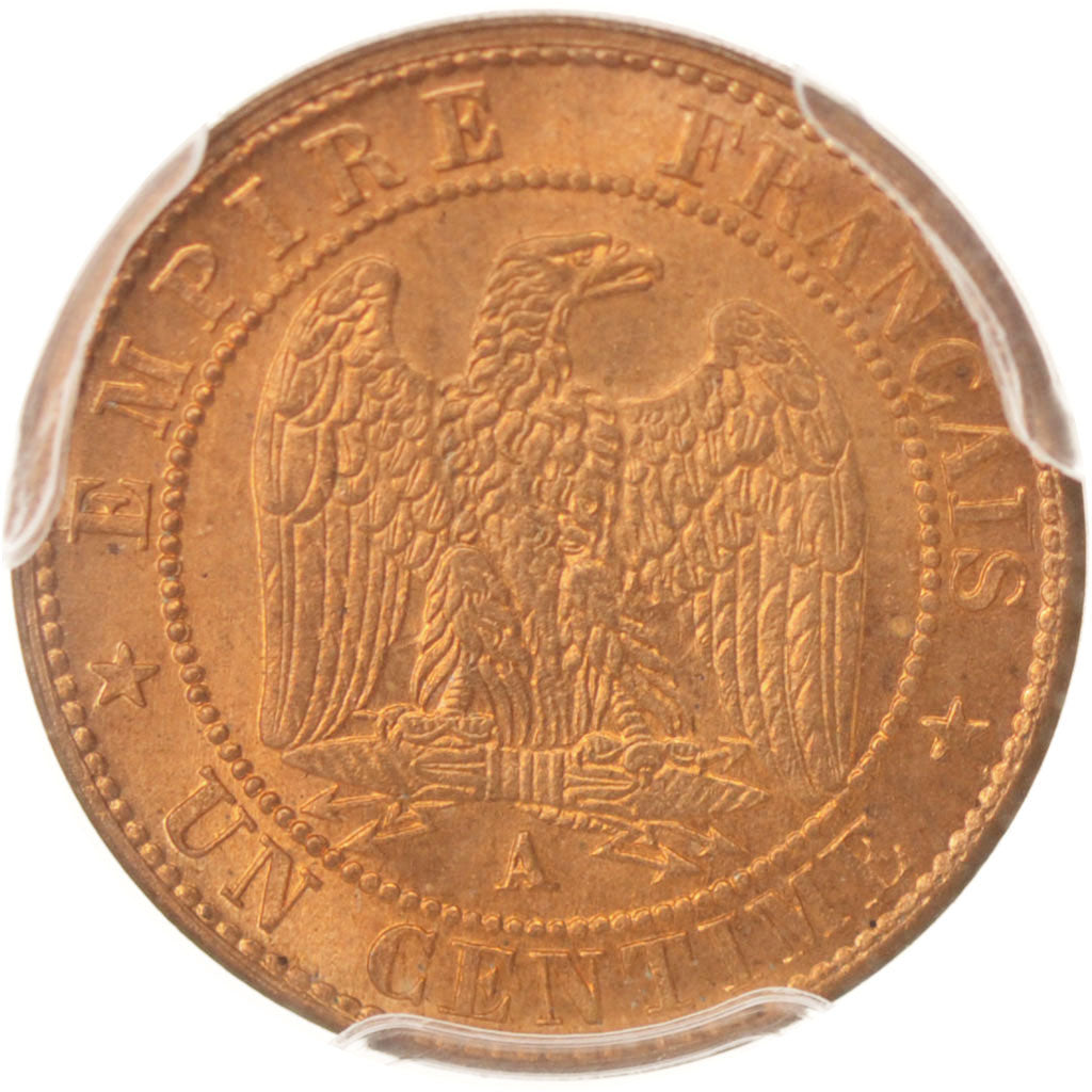 Frankreich, Napoleon III, Centime, 1861, Paris, PCGS, MS66RD