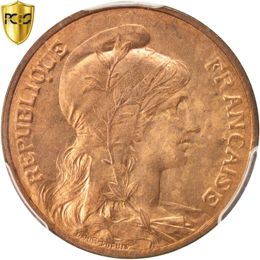 France, Dupuis, 5 Centimes, 1908, Paris, PCGS, MS65RB, MS(65-70), Bronze