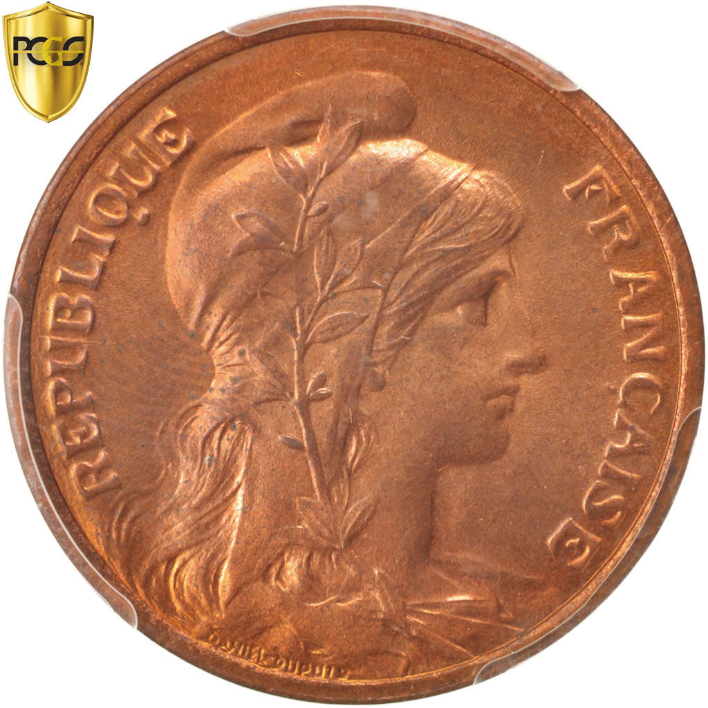 France, Dupuis, 5 Centimes, 1917, Paris, PCGS, MS65RD, MS(65-70), Bronze