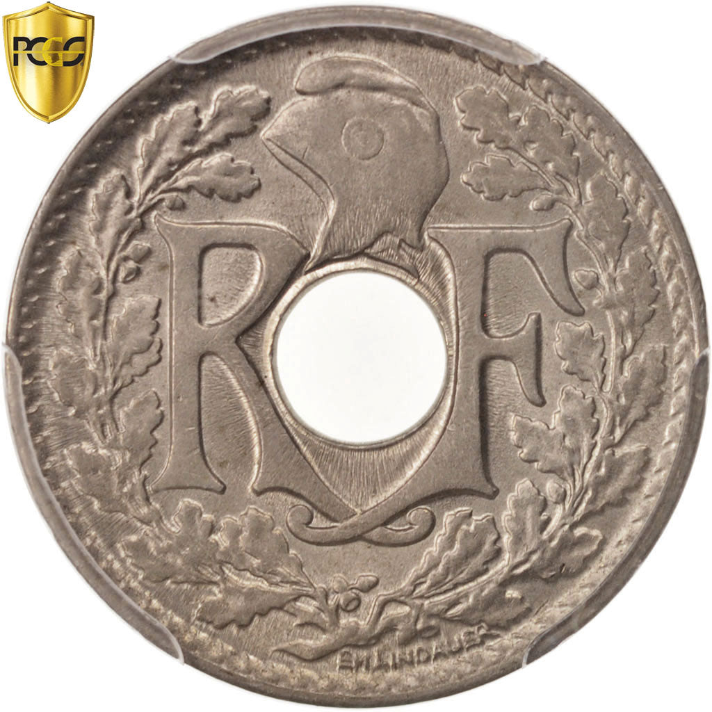 France, Lindauer, 5 Centimes, 1918, Paris, PCGS, MS66, MS(65-70), Copper-nickel
