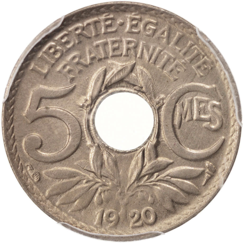 France, Lindauer, 5 Centimes, 1920, Paris, PCGS, MS66, MS(65-70), Copper-nickel