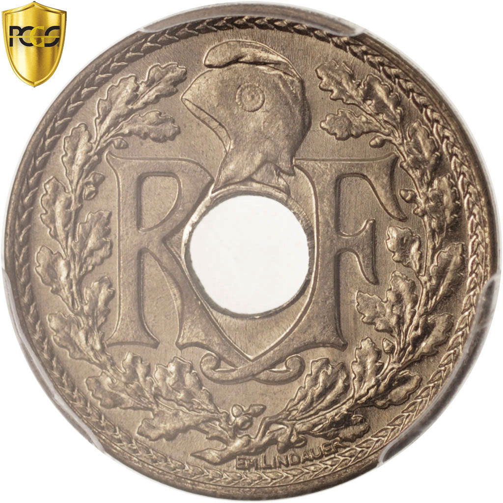 France, Lindauer, 5 Centimes, 1927, Paris, PCGS, MS67, MS(65-70), Copper-nickel