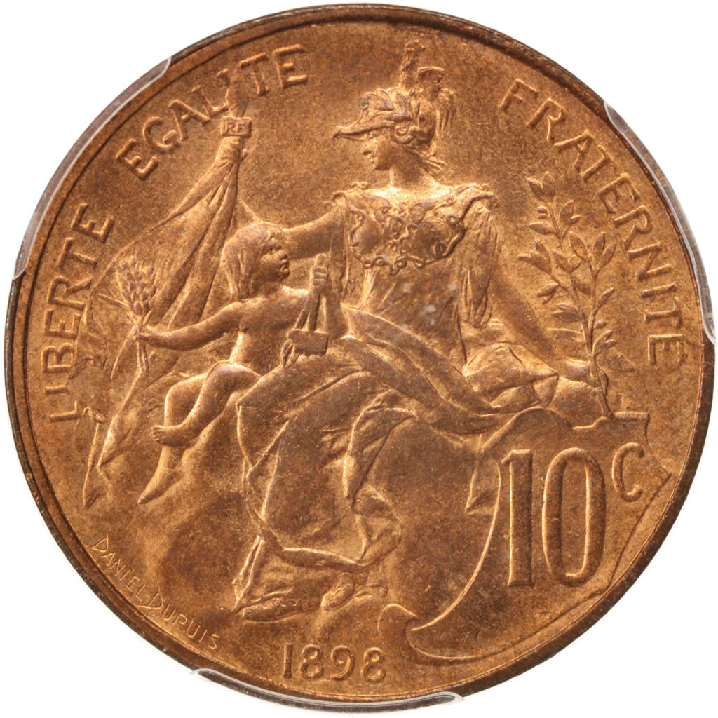 France, Dupuis, 10 Centimes, 1898, Paris, PCGS, MS65RB, MS(65-70), Bronze