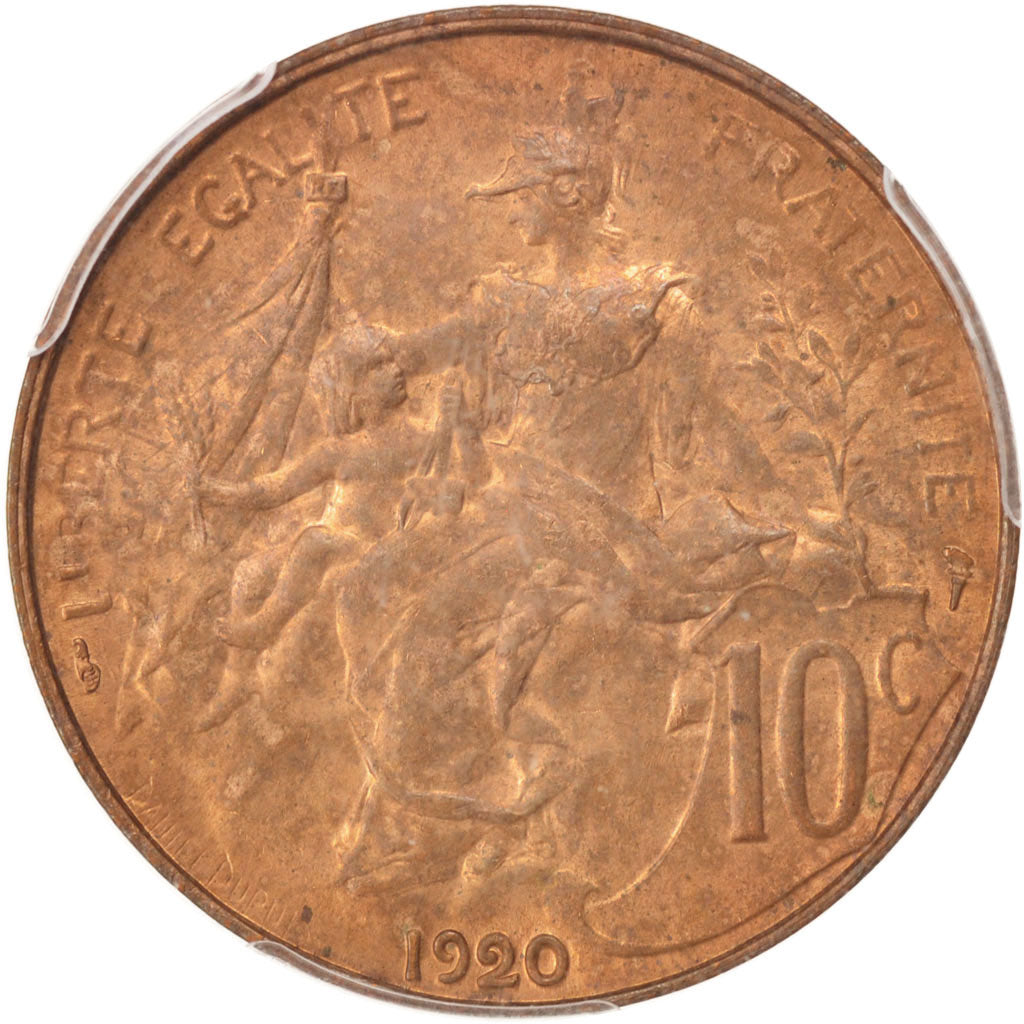 France, Dupuis, 10 Centimes, 1920, Paris, PCGS, MS65RB, MS(65-70), Bronze