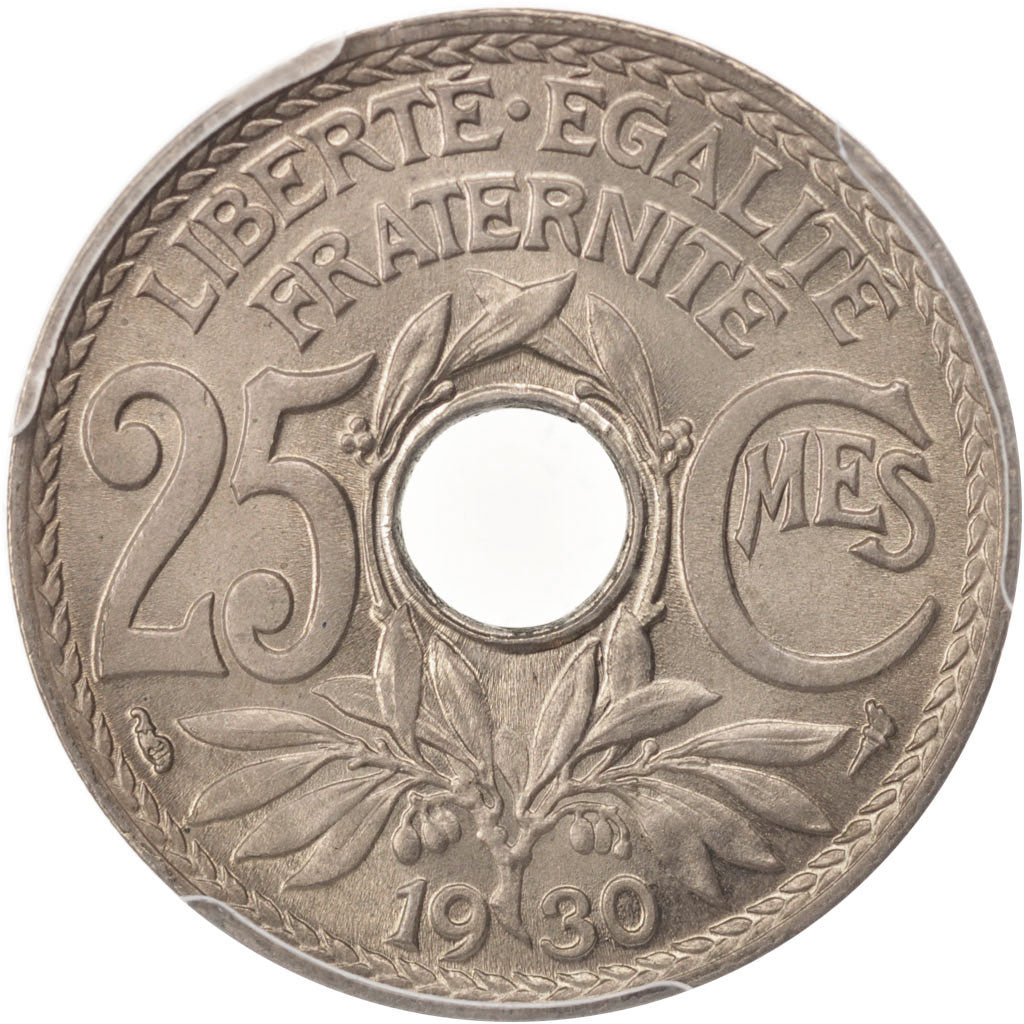 France, Lindauer, 25 Centimes, 1930, PCGS, MS66, MS(65-70), Copper-nickel