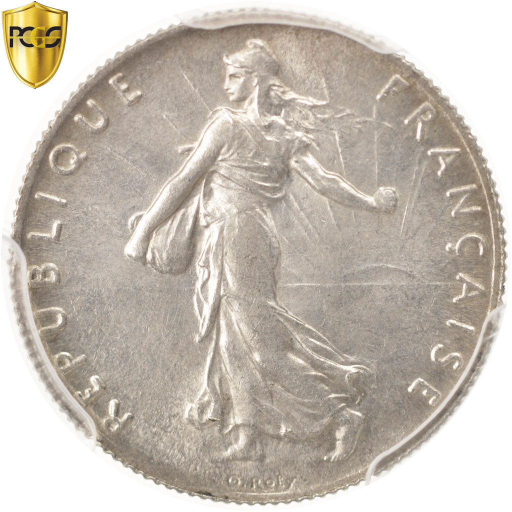 France, Semeuse, 50 Centimes, 1907, Paris, PCGS, MS64, MS(64), Silver, KM:854