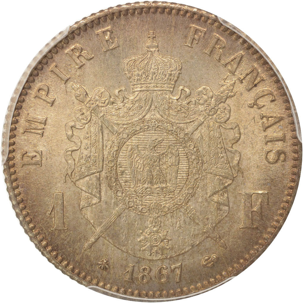 France, Napoleon III, Franc, 1867, Paris, PCGS, MS65, MS(65-70)