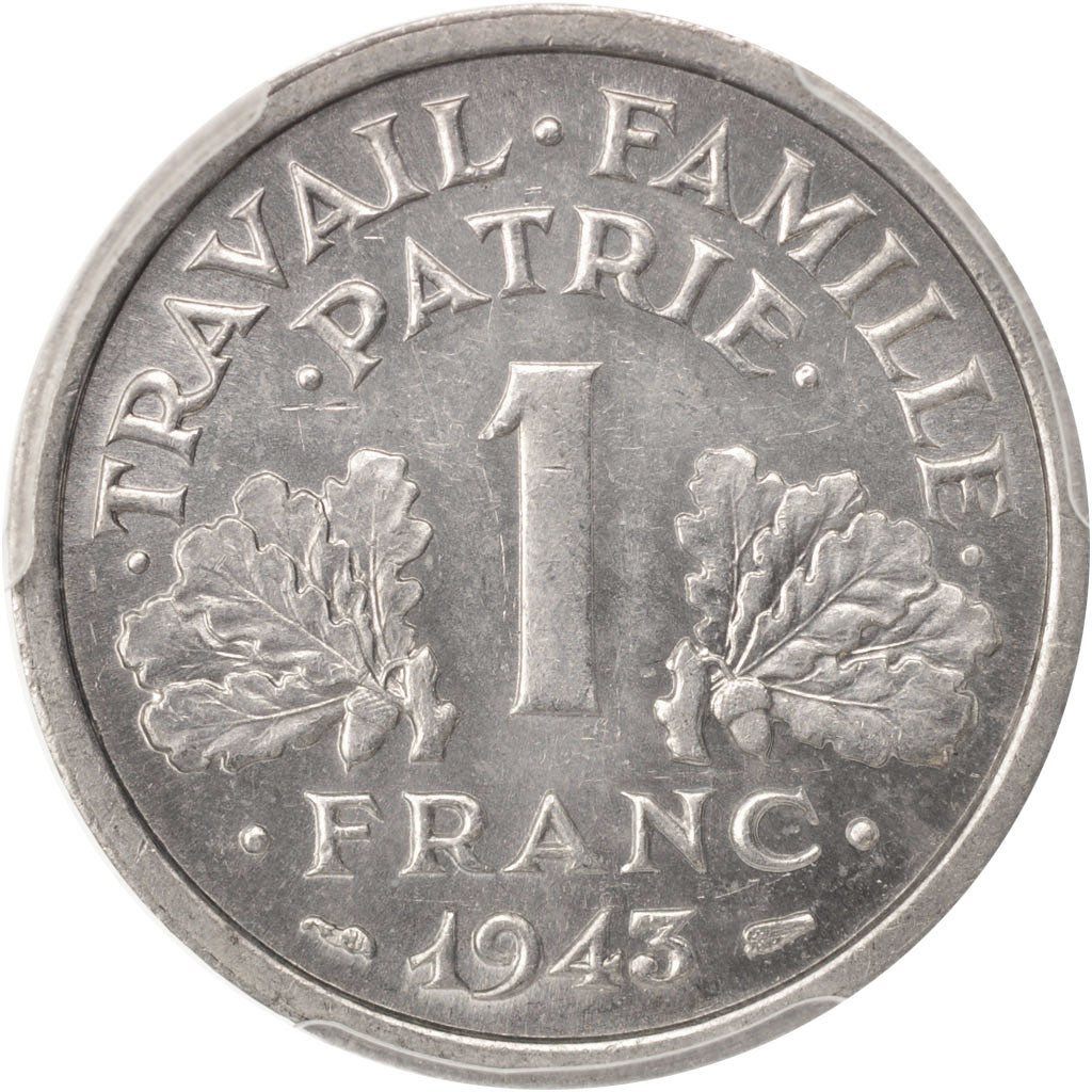 France, Bazor, Franc, 1943, Beaumont-le-Roger, PCGS, MS63, MS(65-70)