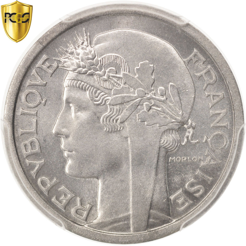 France, Morlon, Franc, 1957, Paris, PCGS, MS66, MS(65-70), Aluminum, KM:885a.1