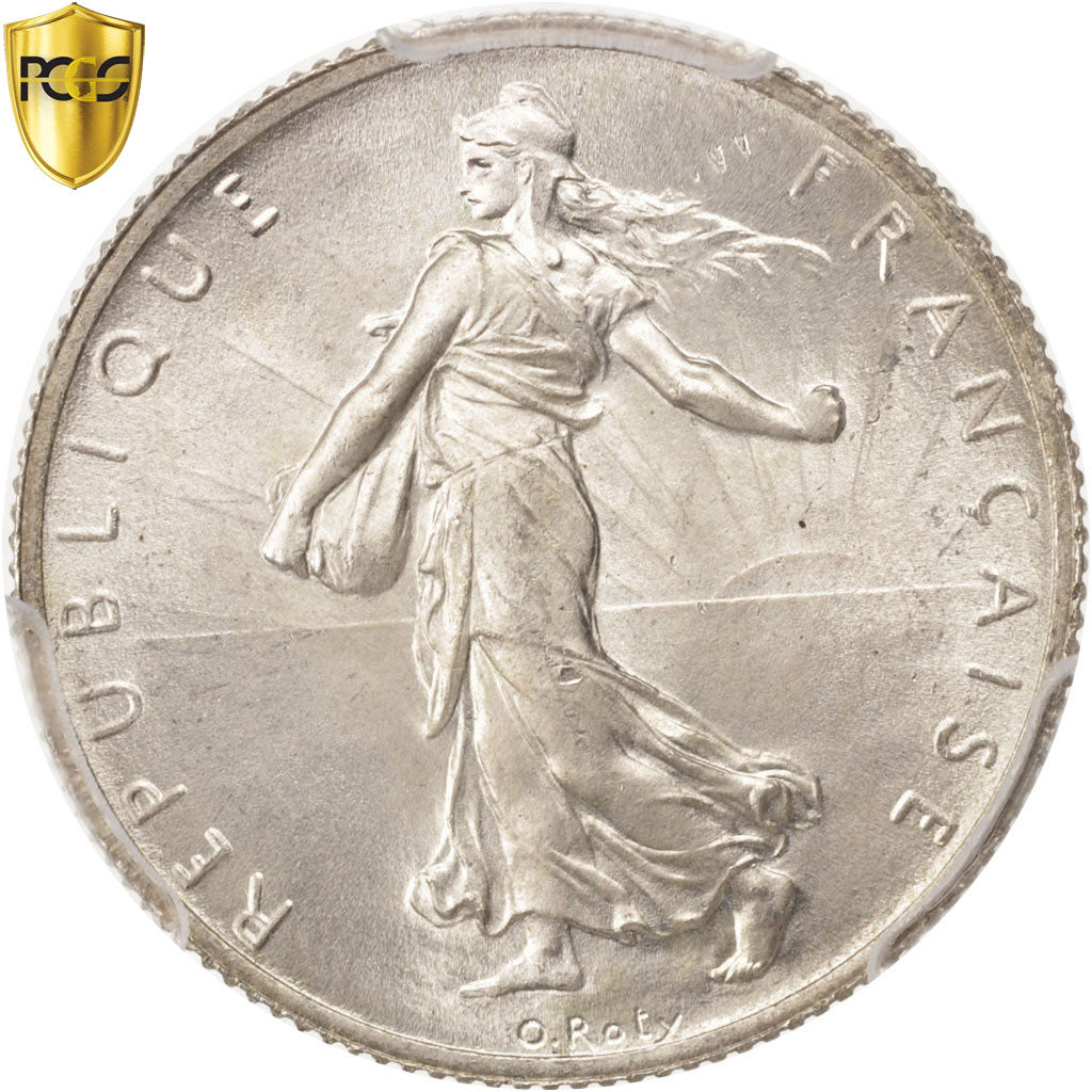 France, Semeuse, 2 Francs, 1914, Castelsarrasin, PCGS, MS65, MS(65-70), Silver
