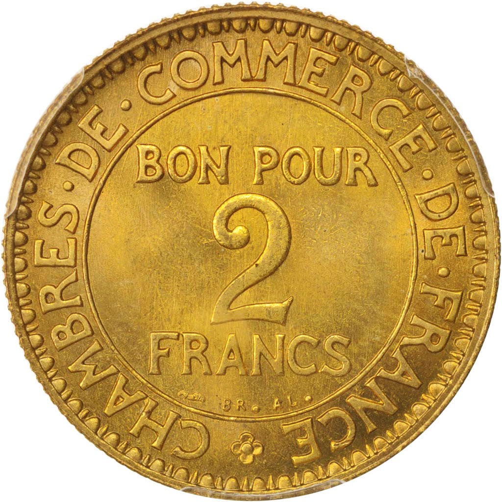 France, Chambre de commerce, 2 Francs, 1921, Paris, PCGS, MS66, MS(65-70)