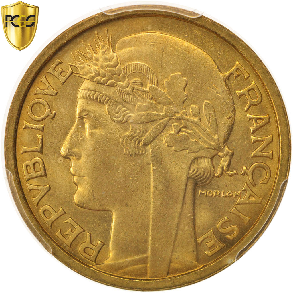 France, Morlon, 2 Francs, 1938, Paris, PCGS, MS65, MS(65-70), Aluminum-Bronze