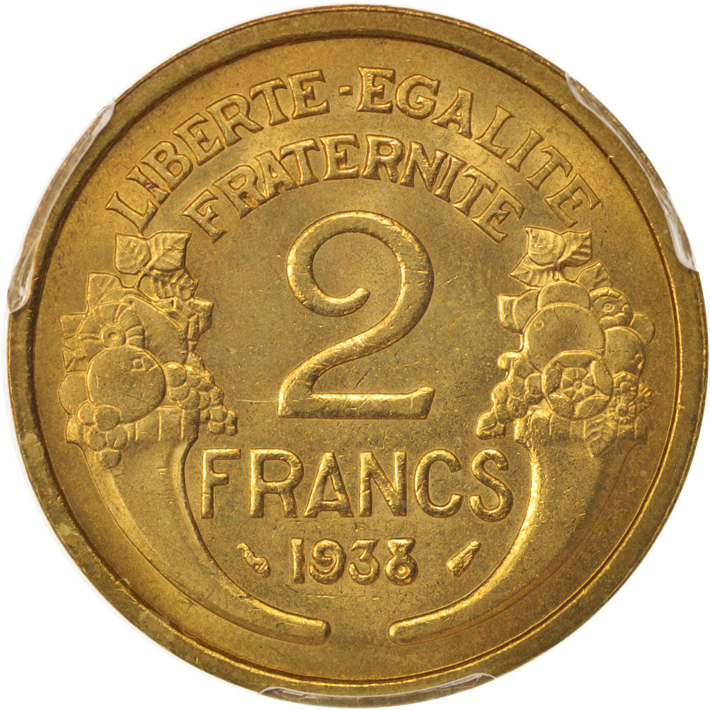 France, Morlon, 2 Francs, 1938, Paris, PCGS, MS65, MS(65-70), Aluminum-Bronze