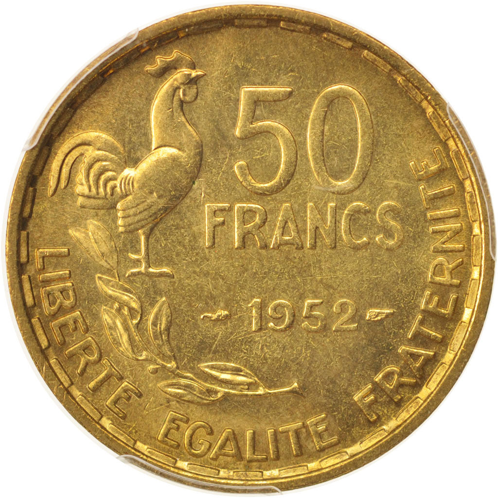 France, Guiraud, 50 Francs, 1952, Paris, PCGS, MS65, FDC, Aluminum-Bronze