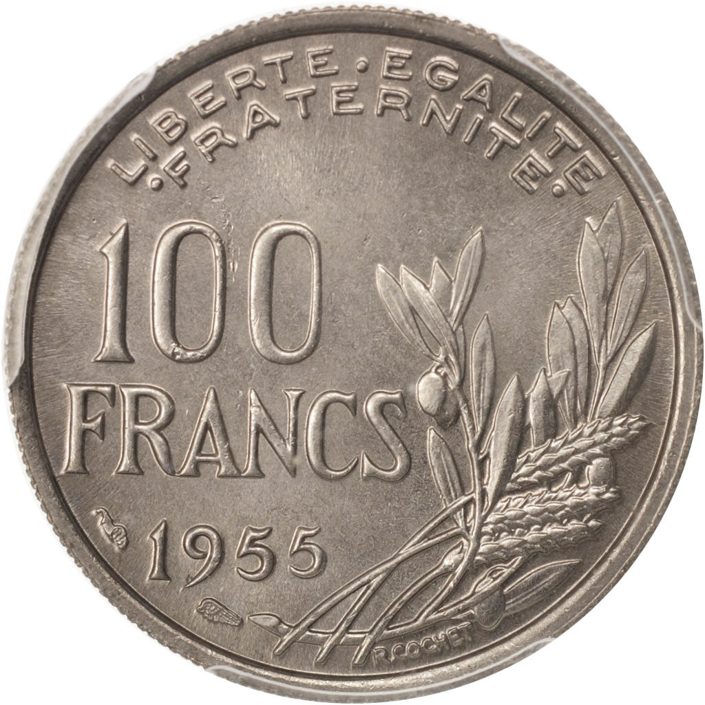 France, Cochet, 100 Francs, 1955, Paris, PCGS, MS65, MS(65-70), Copper-nickel