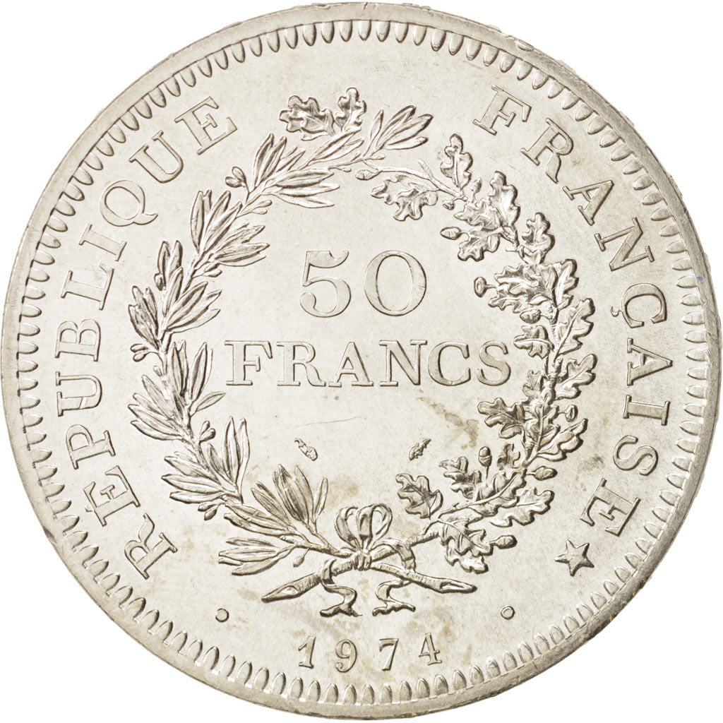 France, Hercule, 50 Francs, 1974, Paris, MS(60-62), Silver, KM:941.2