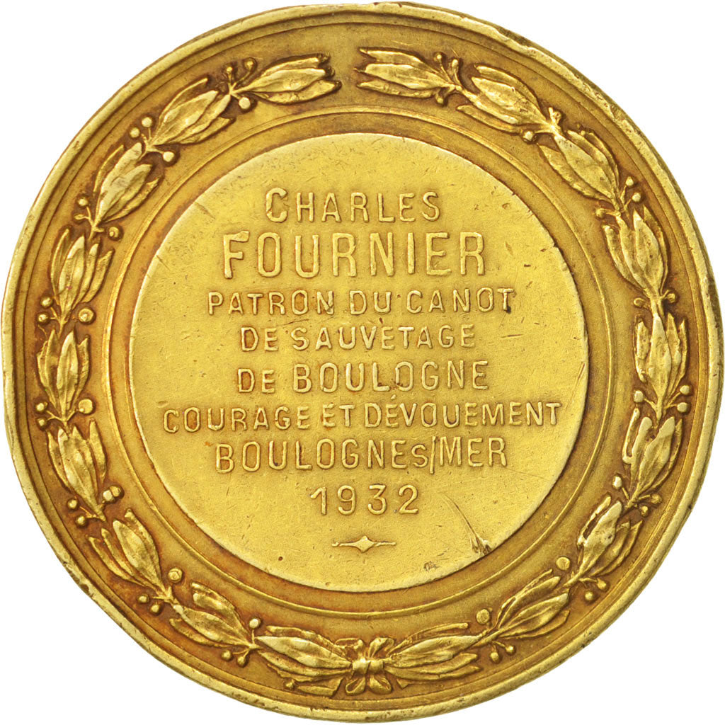 France, Medal, Société de Sauvetage des Naufragés, 1932, EF(40-45), Gold
