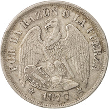 Chile, Peso, 1877, SS, Silber, KM:142.1