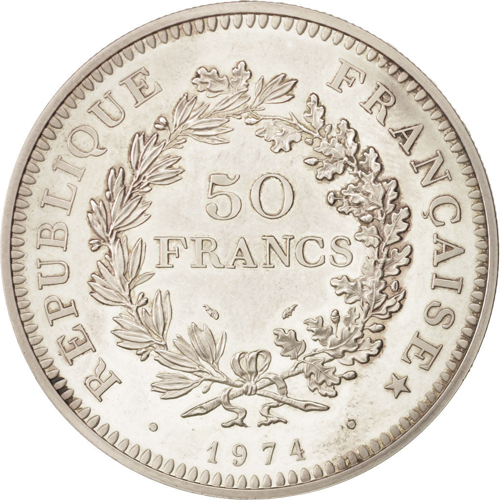 Coin, France, Hercule, 50 Francs, 1974, Paris, AU(55-58), Silver, KM:P509