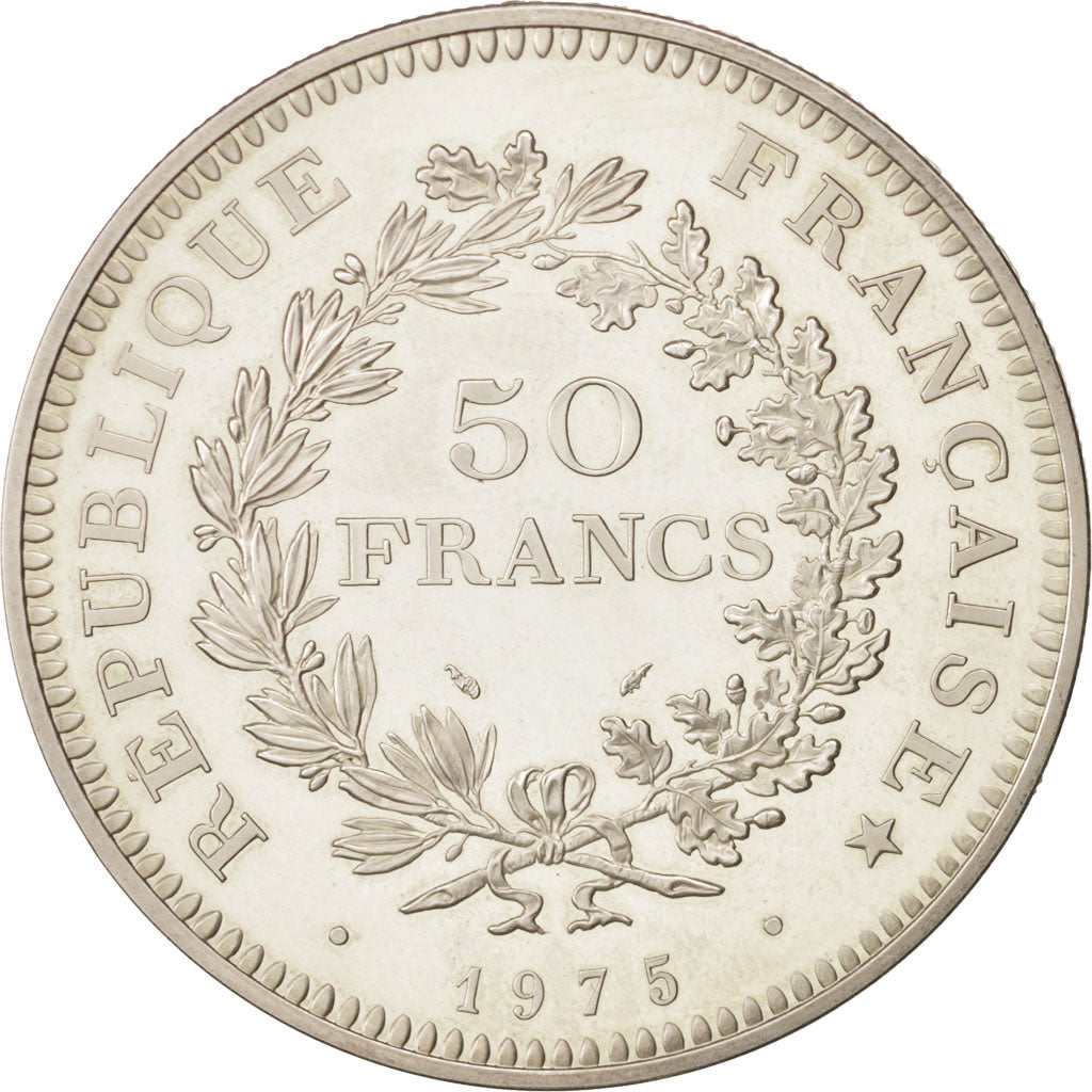 Coin, France, Hercule, 50 Francs, 1975, Paris, AU(55-58), Silver, KM:P536