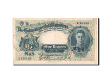 Mauritius, Port Louis, 5 Rupees, 1937, KM:22