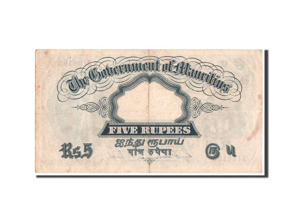 Mauritius, Port Louis, 5 Rupees, 1937, KM:22