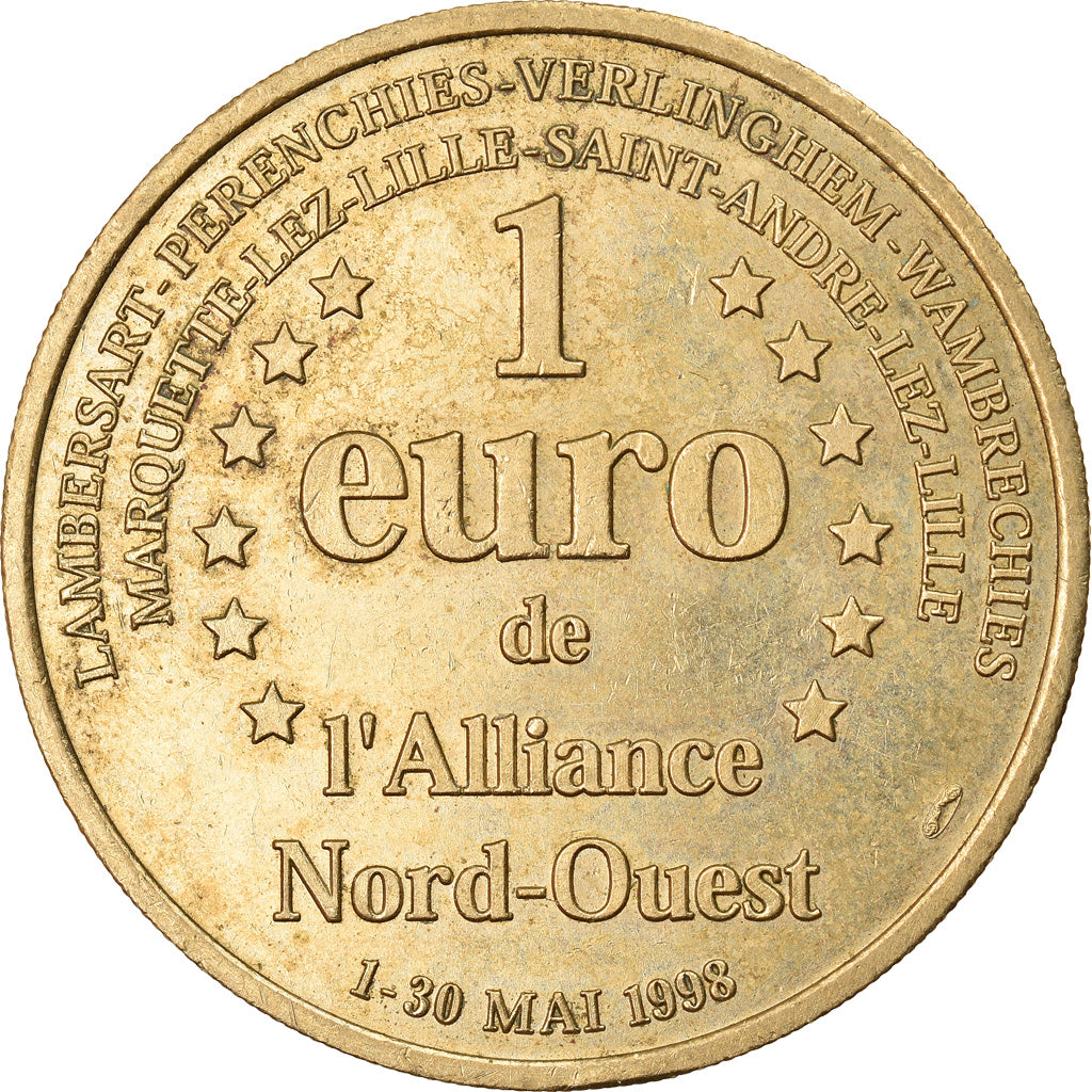 Francja, Medal, 1 Euro de l'Alliance Nord-Ouest, 1998, AU(55-58)