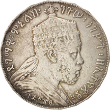 Moneda, Etiopía, Menelik II, Birr, 1897, Paris, BC+, Plata, KM:5