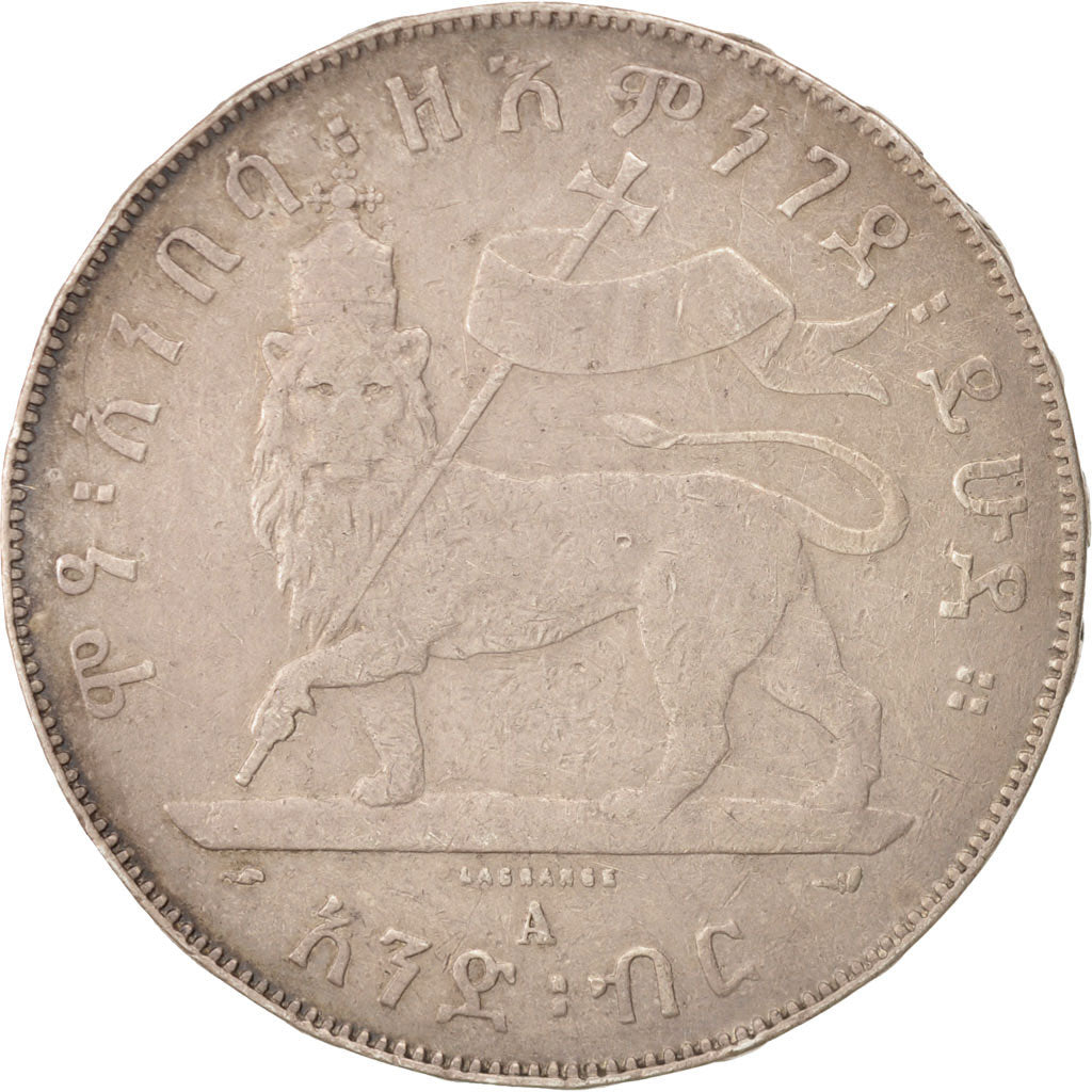 Coin, Ethiopia, Menelik II, Birr, 1897, Paris, VF(30-35), Silver, KM:5