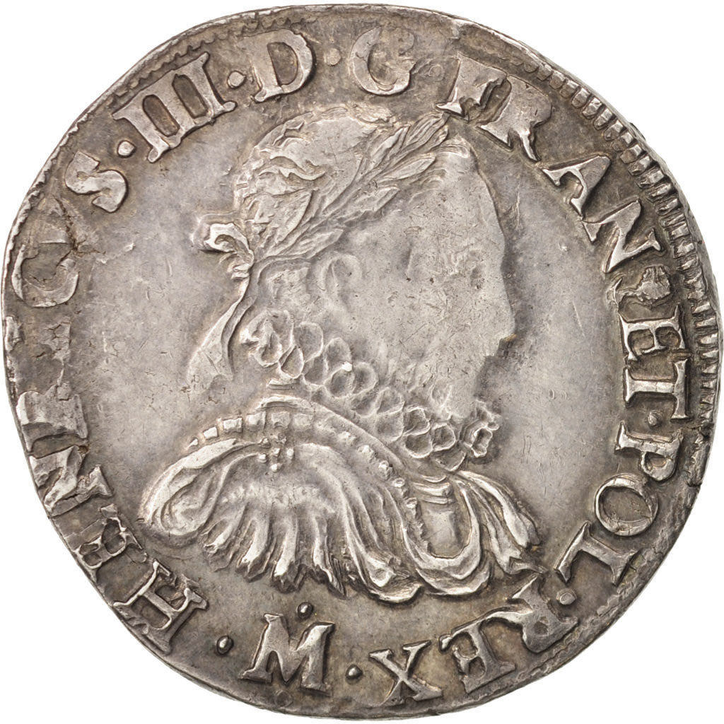 France, Henri III, Teston, 1576, Toulouse, AU(50-53), Silver, Sombart:4654