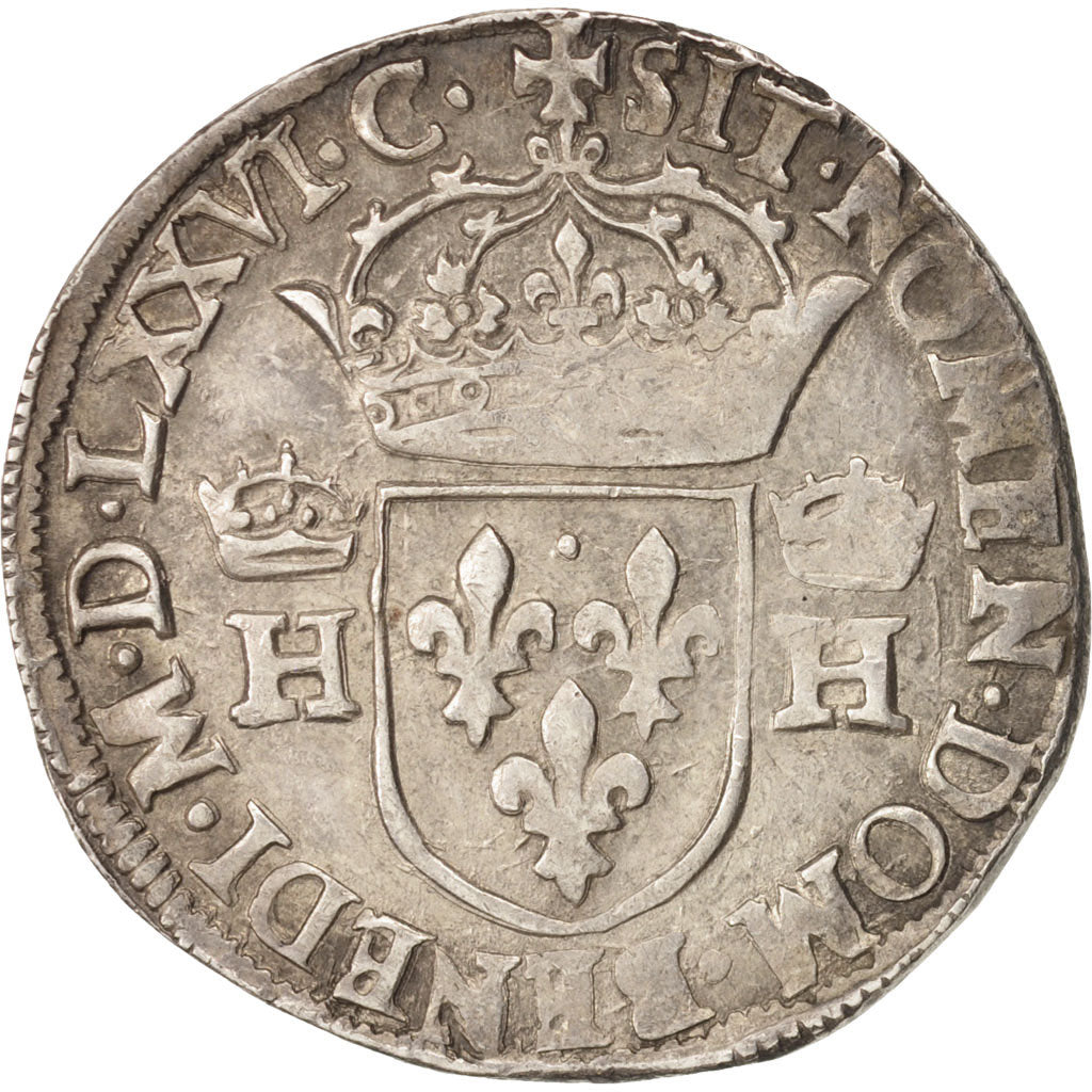 France, Henri III, Teston, 1576, Toulouse, AU(50-53), Silver, Sombart:4654