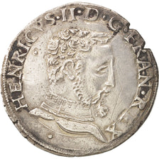 Coin, France, Henri II, Teston, 1555, Toulouse, EF(40-45), Silver, Sombart:4572