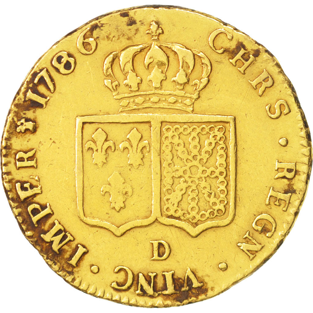 France, Louis XVI, Double louis d'or à la tête nue, 1786, Lyon, KM:592.5