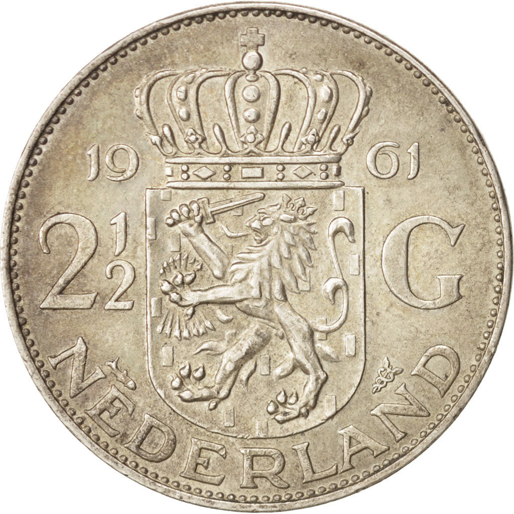 Monnaie, Pays-Bas, Juliana, 2-1/2 Gulden, 1961, SUP, Argent, KM:185