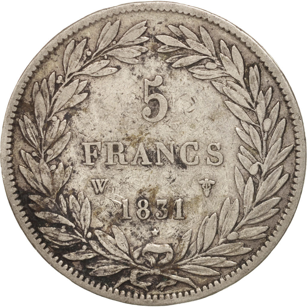 France, Louis-Philippe, 5 Francs, 1831, Lille, VF(30-35), Silver, KM:735.13