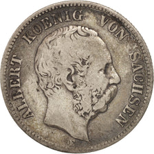 Coin, German States, SAXONY-ALBERTINE, Albert, 2 Mark, 1876, Muldenhütten