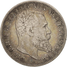 German States, WURTTEMBERG, Wilhelm II, 2 Mark, 1901, Freudenstadt, EF(40-45)