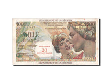 Reunion, 20 Nouveaux Francs on 1000 Francs, 1967, KM:55a