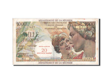 Reunion, 20 Nouveaux Francs on 1000 Francs, 1967, KM:55a