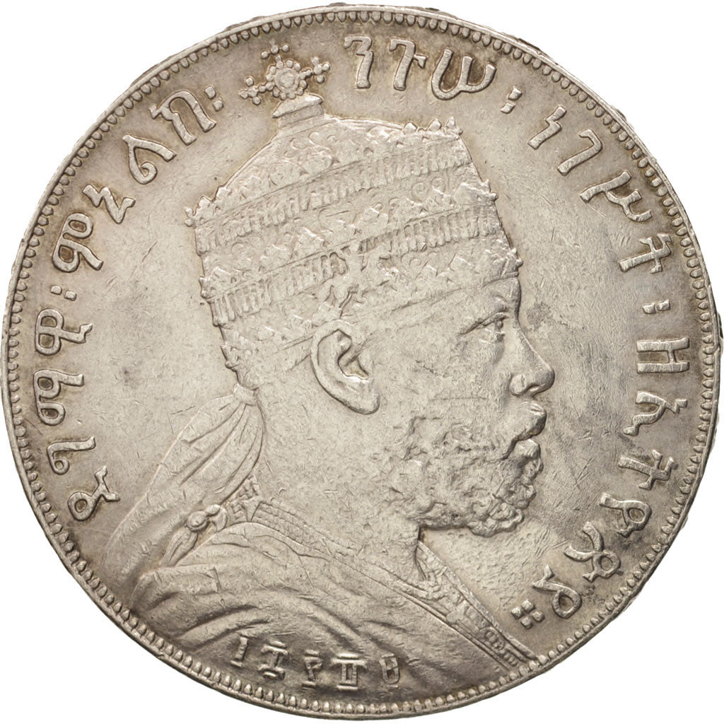 Ethiopia, Menelik II, Birr, 1897, Paris, EF(40-45), Silver, KM:5