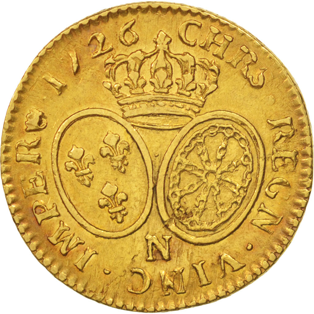 Coin, France, Louis XV, Louis d'or aux lunettes, Louis d'Or, 1726, Montpellier