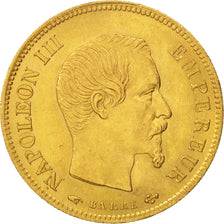 France, 10 Francs, 1858, Paris, MS(60-62), Gold, KM:784.3, Gadoury:1014
