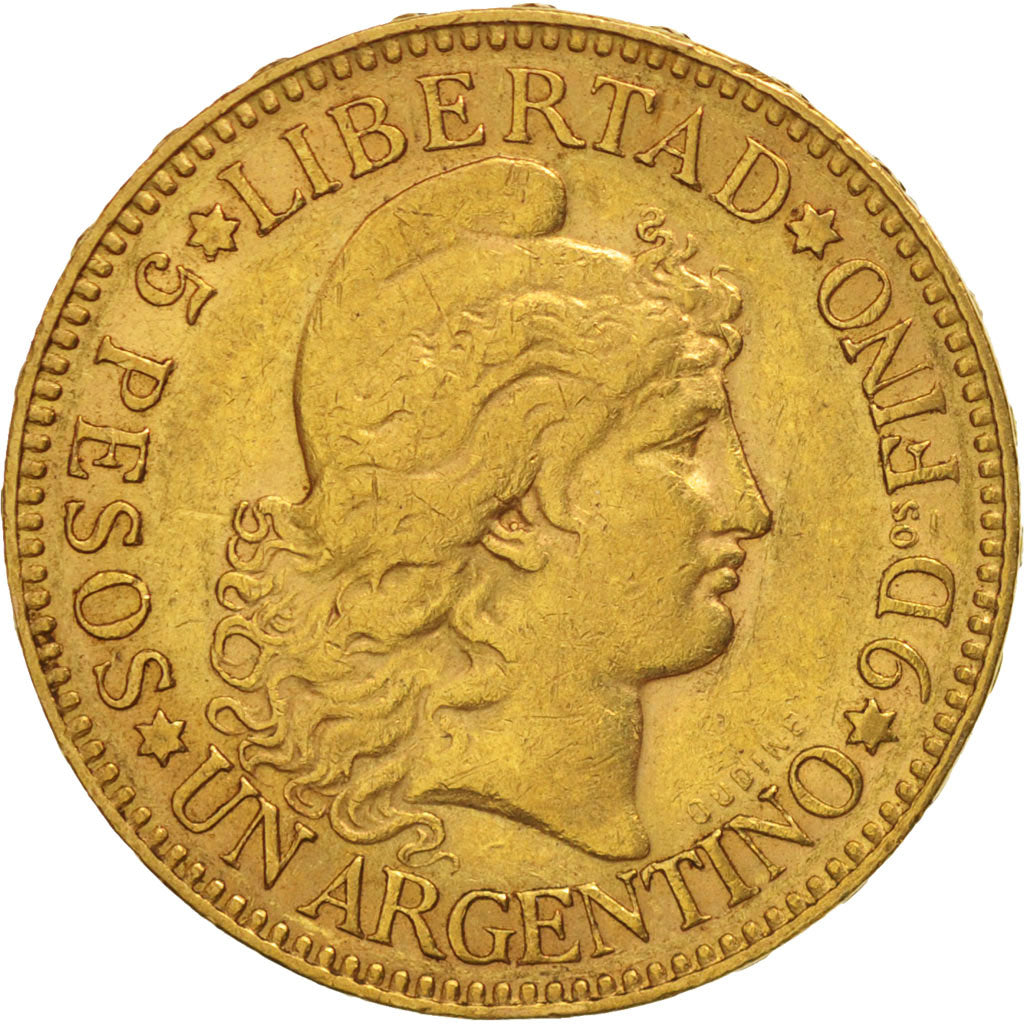 Argentina, Argentino, 1886, BB, Oro, KM:31