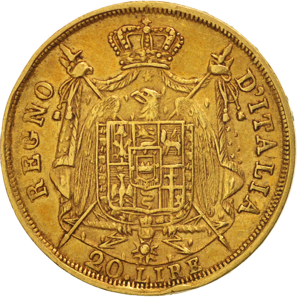 Moneta, STATI ITALIANI, KINGDOM OF NAPOLEON, Napoleon I, 20 Lire, 1808, Milan