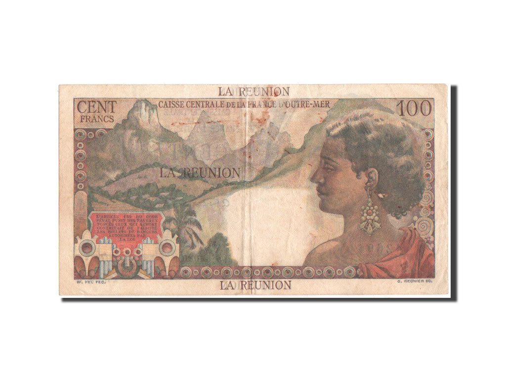 Reunion, La Bourdonnais, 100 Francs, 1946, KM:45a