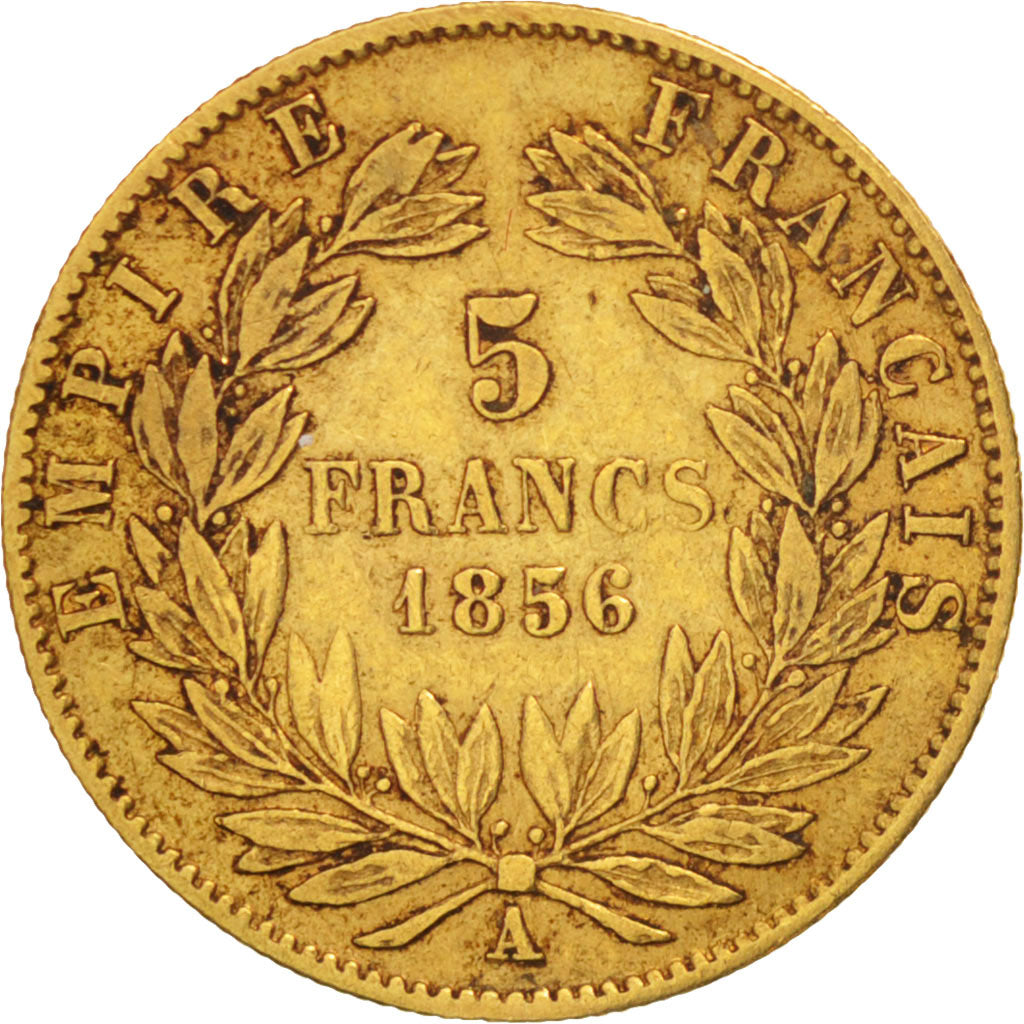 Coin, France, Napoleon III, Napoléon III, 5 Francs, 1856, Paris, VF(30-35)