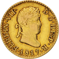 Coin, Spain, Ferdinand VII, 1/2 Escudo, 1817, Madrid, EF(40-45), Gold, KM:492